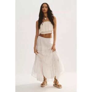 New By Anthropologie Tiered Lace Patchwork Skirt Size Large